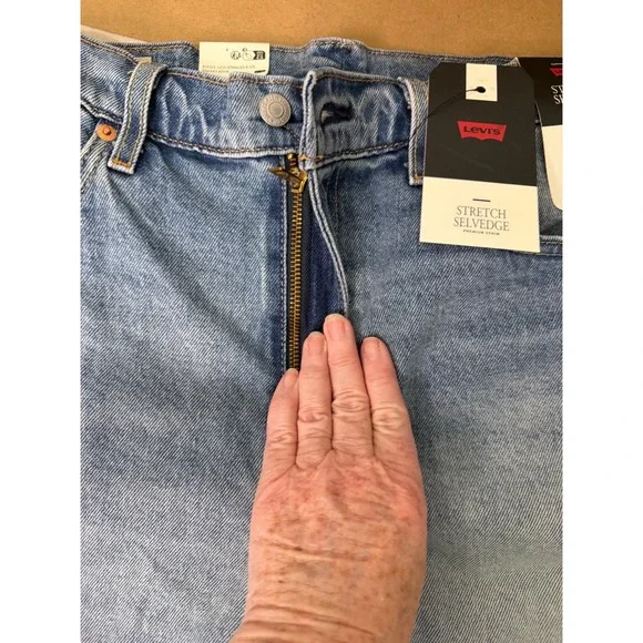 NWT Levis Premium 512 Slim Taper Jeans Men 33X34 Stretch Selvedge Light Wash
